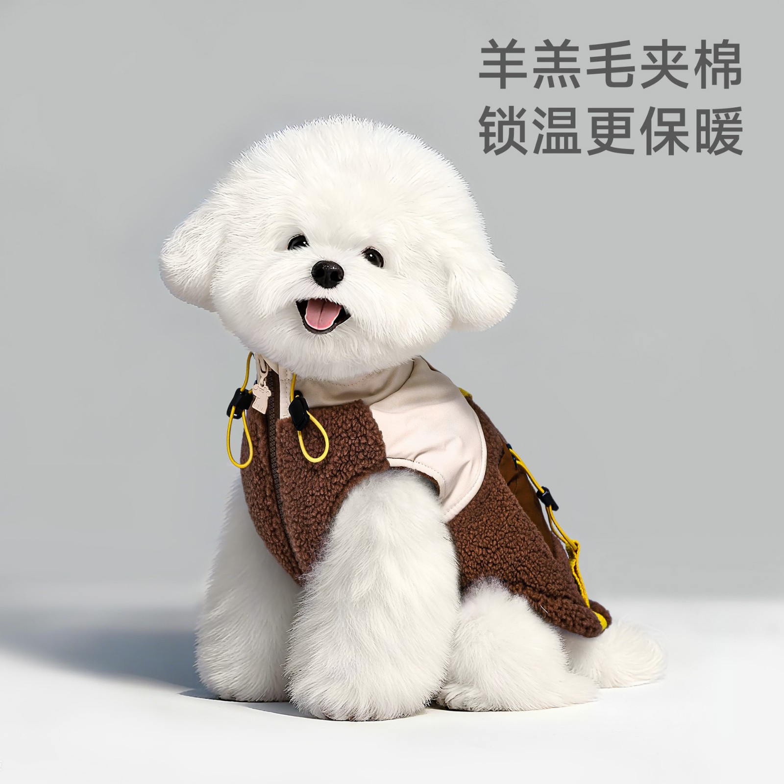 狗狗衣服冬装比熊柯基泰迪小狗冬季保暖加绒马甲小型犬牵引图3