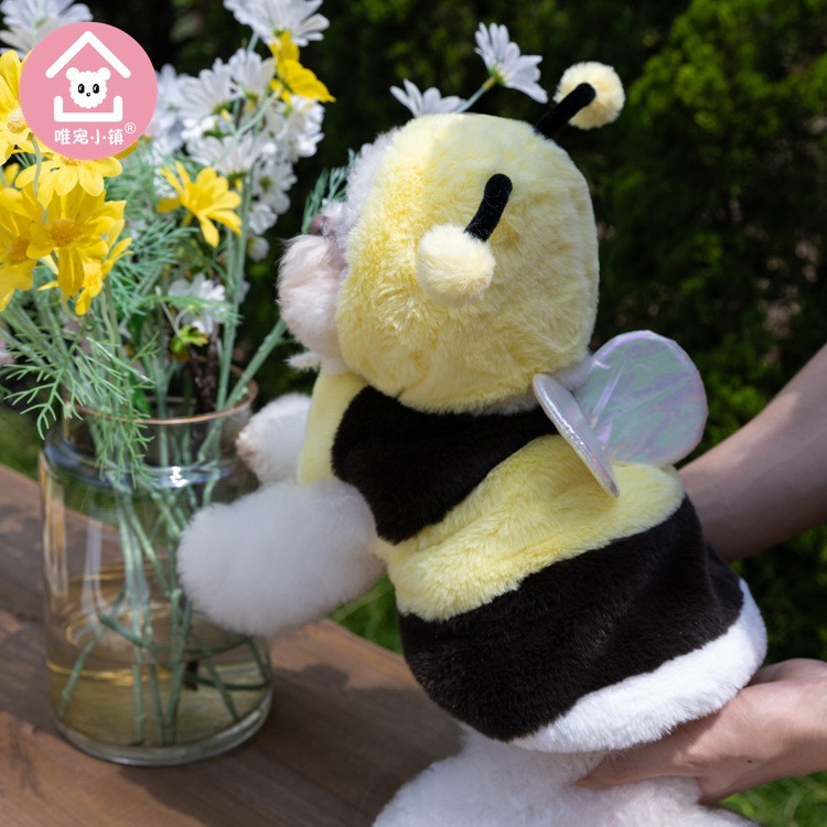 中小型可爱秋冬毛绒蜜蜂出片变身装猫狗服装服饰泰迪厂家