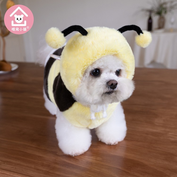 中小型可爱秋冬毛绒蜜蜂出片变身装猫狗服装服饰泰迪厂家图2