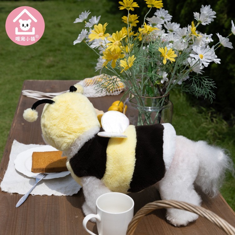 中小型可爱秋冬毛绒蜜蜂出片变身装猫狗服装服饰泰迪厂家图3