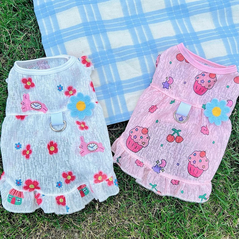 宠物夏季服装透气网纱狗狗背心裙子猫咪薄款裙子衣服小清新服饰