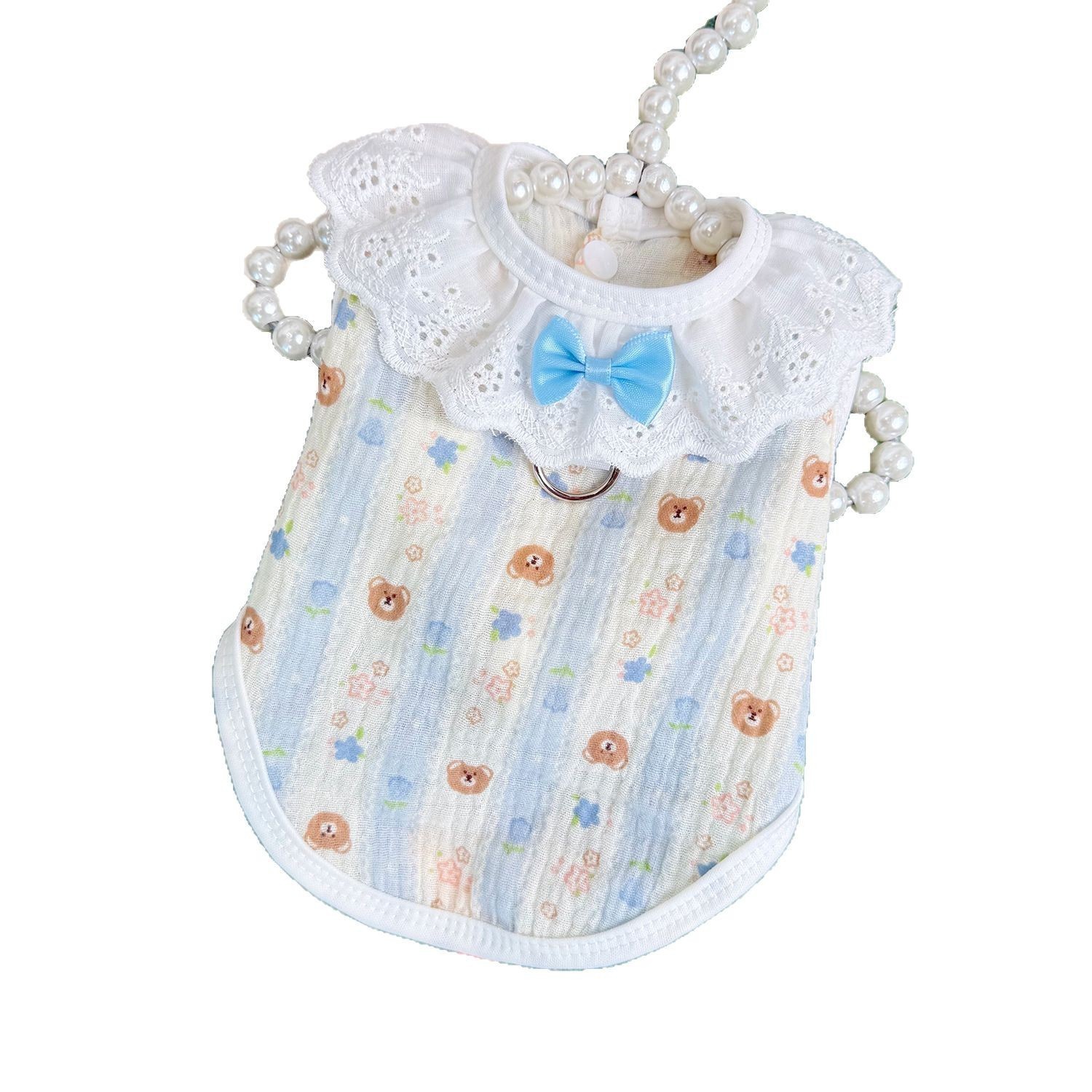 ins宠物可爱蕾丝花边背心马甲裙子狗狗衣服夏季清爽猫咪防毛服装图5