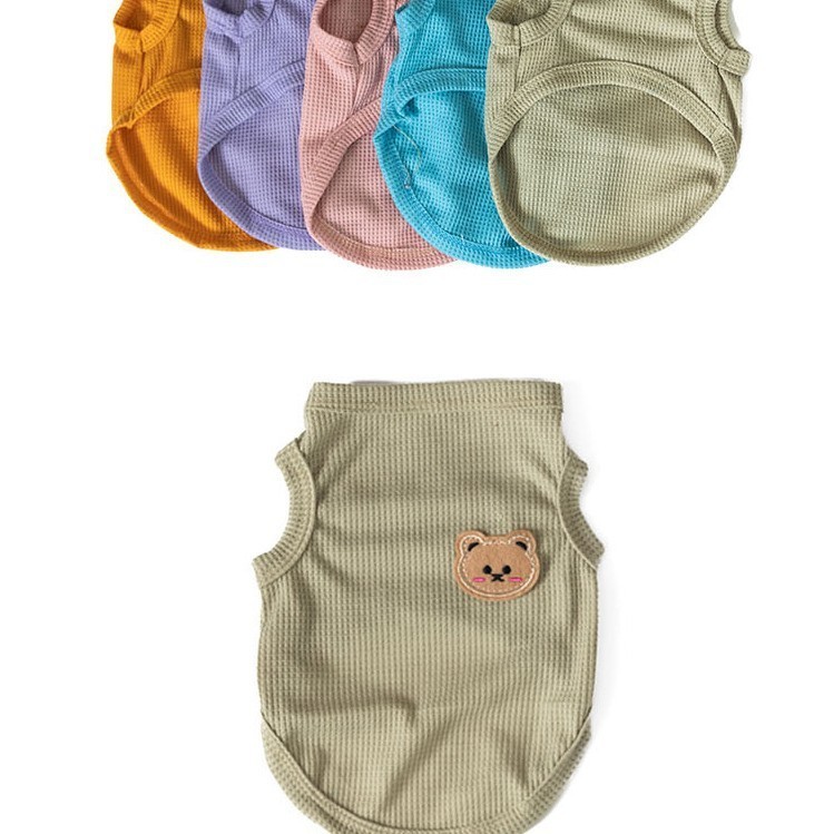 新款宠物猫狗衣服春夏新款华夫格宠物背心中小型犬猫狗衣服图2