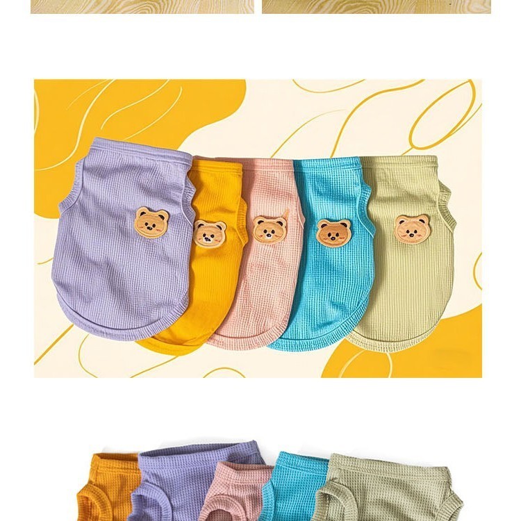 新款宠物猫狗衣服春夏新款华夫格宠物背心中小型犬猫狗衣服图5