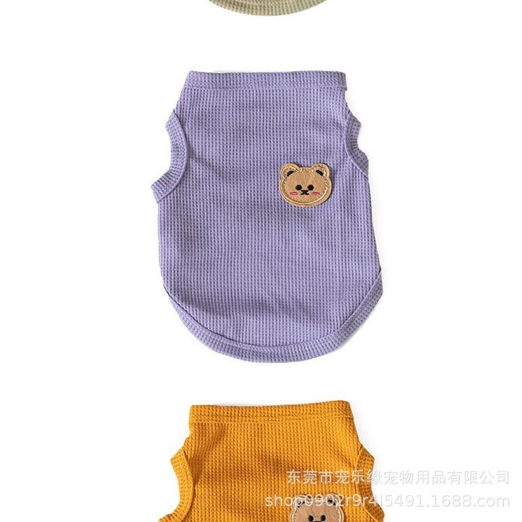新款宠物猫狗衣服春夏新款华夫格宠物背心中小型犬猫狗衣服图3