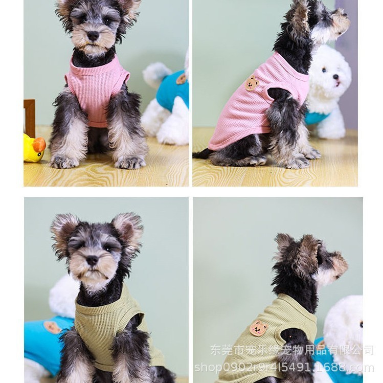 新款宠物猫狗衣服春夏新款华夫格宠物背心中小型犬猫狗衣服图4