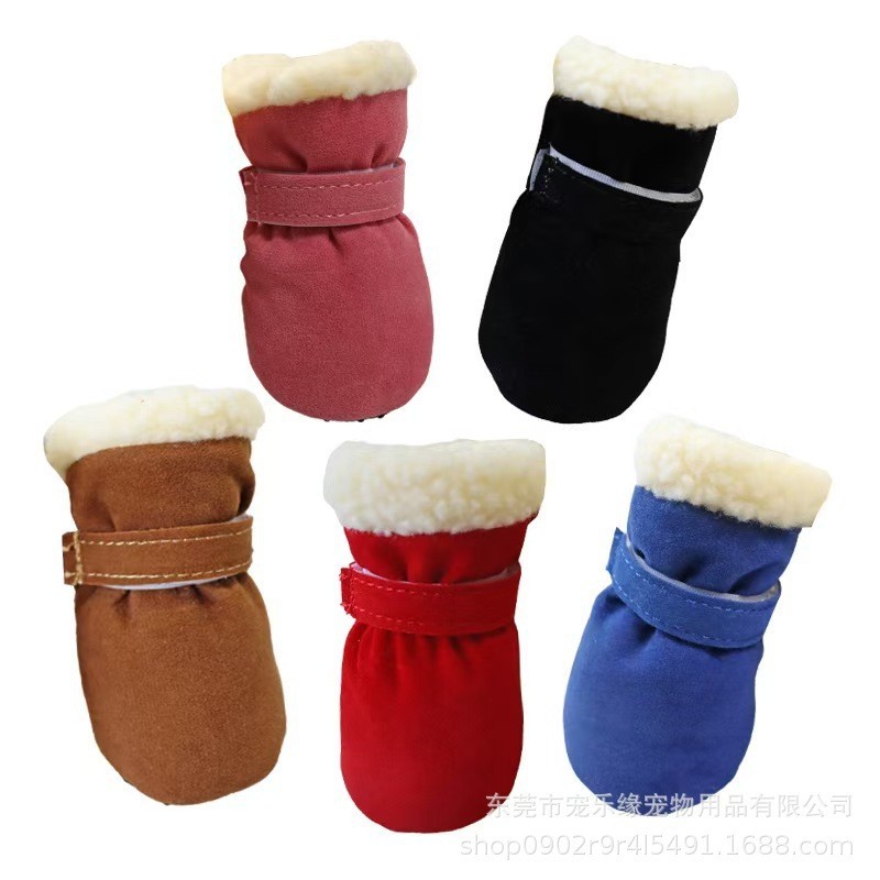 宠物狗狗冬季加绒加厚软底脚套不掉防滑鞋子狗狗鞋子图2