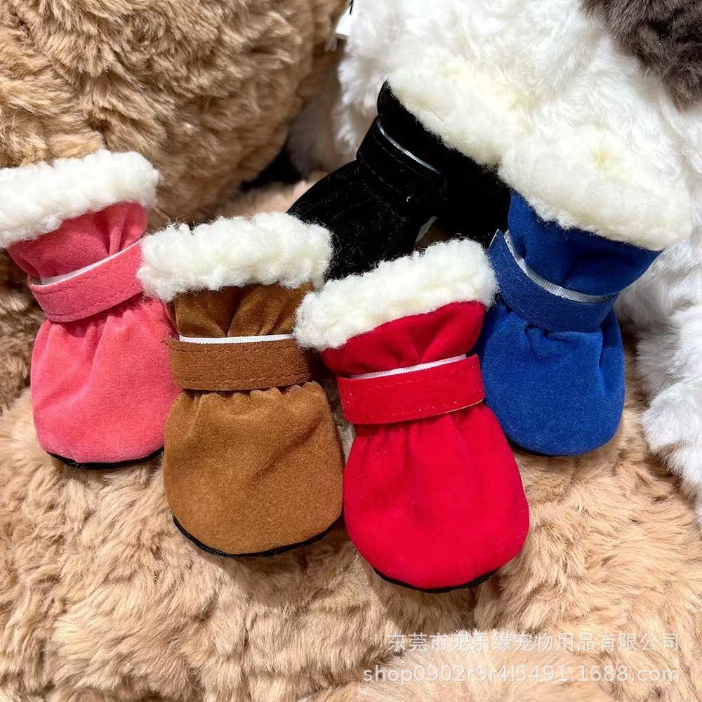 宠物狗狗冬季加绒加厚软底脚套不掉防滑鞋子狗狗鞋子图3