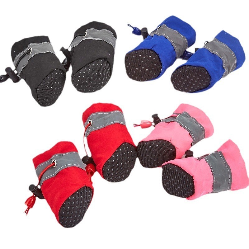 狗狗鞋子不掉透气软底鞋防滑学步宠物鞋子外出可调节狗脚套猫雨鞋图3