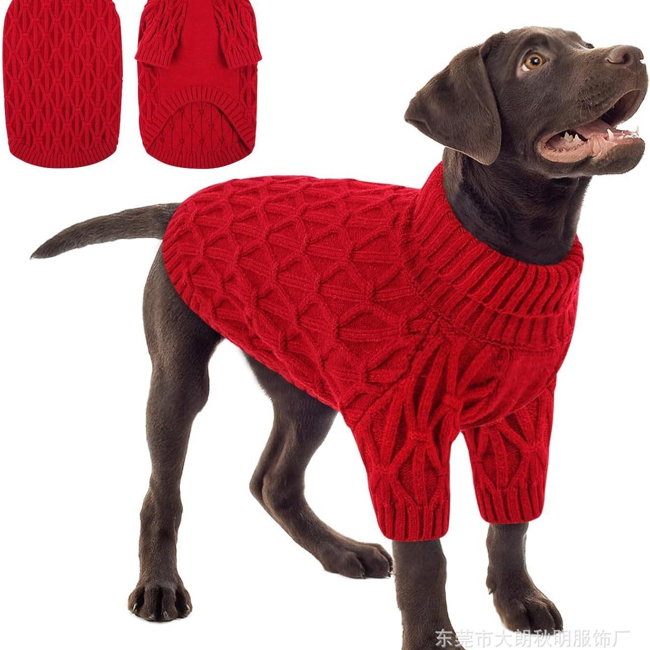狗狗毛衣适合大型犬保暖套头超大狗狗高领厚超大宠物斗牛犬拳击手图3