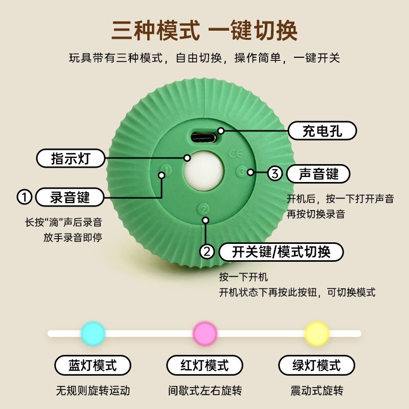 宠物智能猫玩具自动旋转逗猫球套装猫自嗨解闷玩具绳结滚滚球新款图2