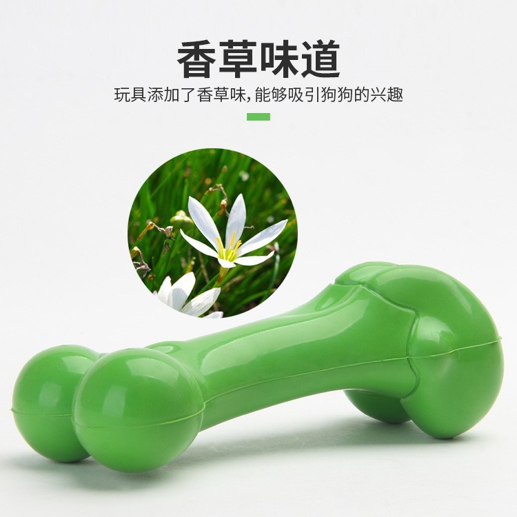 宠物玩具跨境 橡胶实心香草味骨头金毛德牧中大型犬磨牙狗玩 耐咬图3