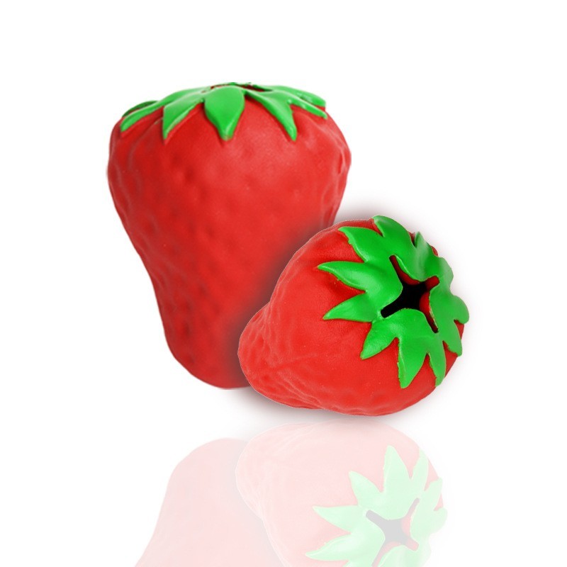 厂家定制生物基天然橡胶水果系列草莓宠物玩具漏食狗玩具洁齿图5