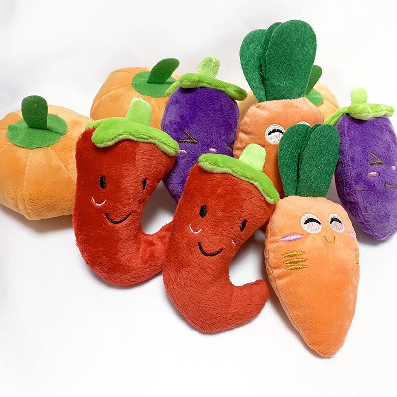 狗狗发声毛绒疏菜玩具训练嗅闻益智耐咬宠物玩具用品图2