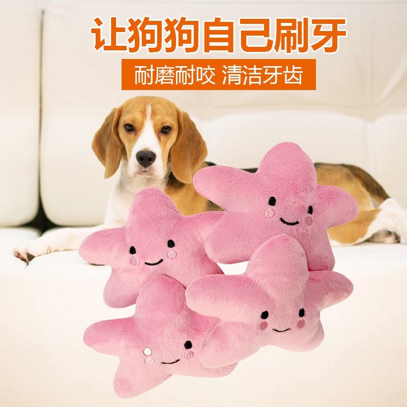 五角形象笑脸狗狗宠物训练毛绒娃娃 猫咪玩具宠物玩具用品含bb叫