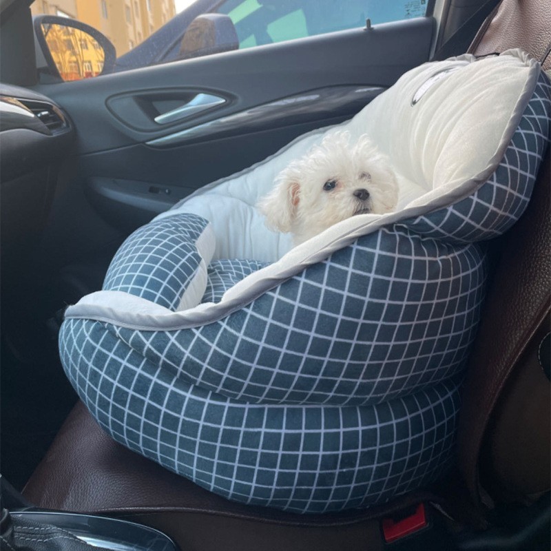 外贸车载狗窝手提宠物汽车座椅dogbed狗狗棉窝保暖笼子棉窝垫