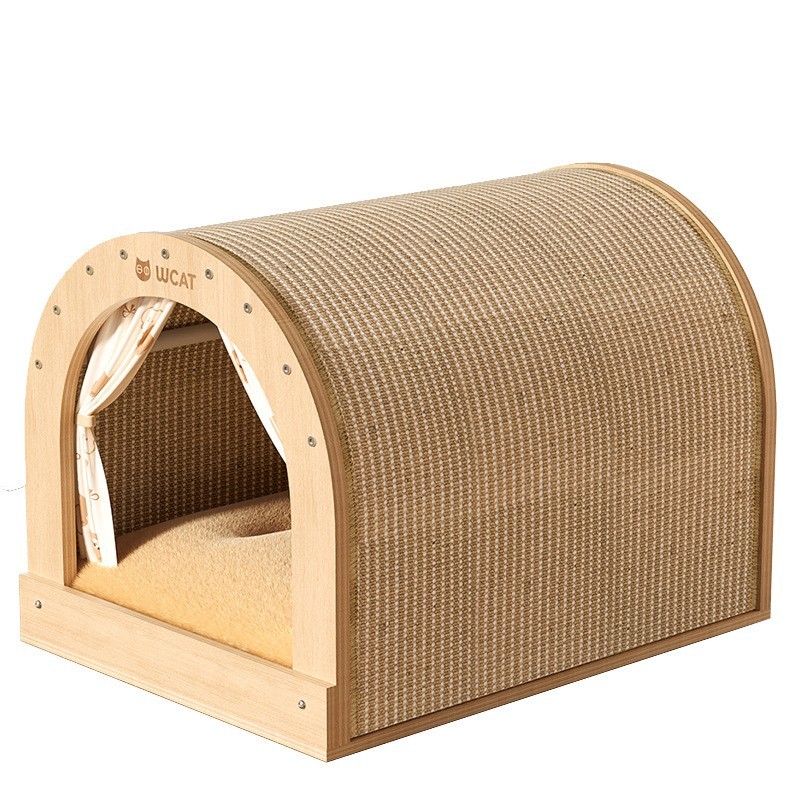 猫抓板一体实木剑麻四季通用耐磨不掉屑磨爪超大号宠物猫玩具猫窝图5