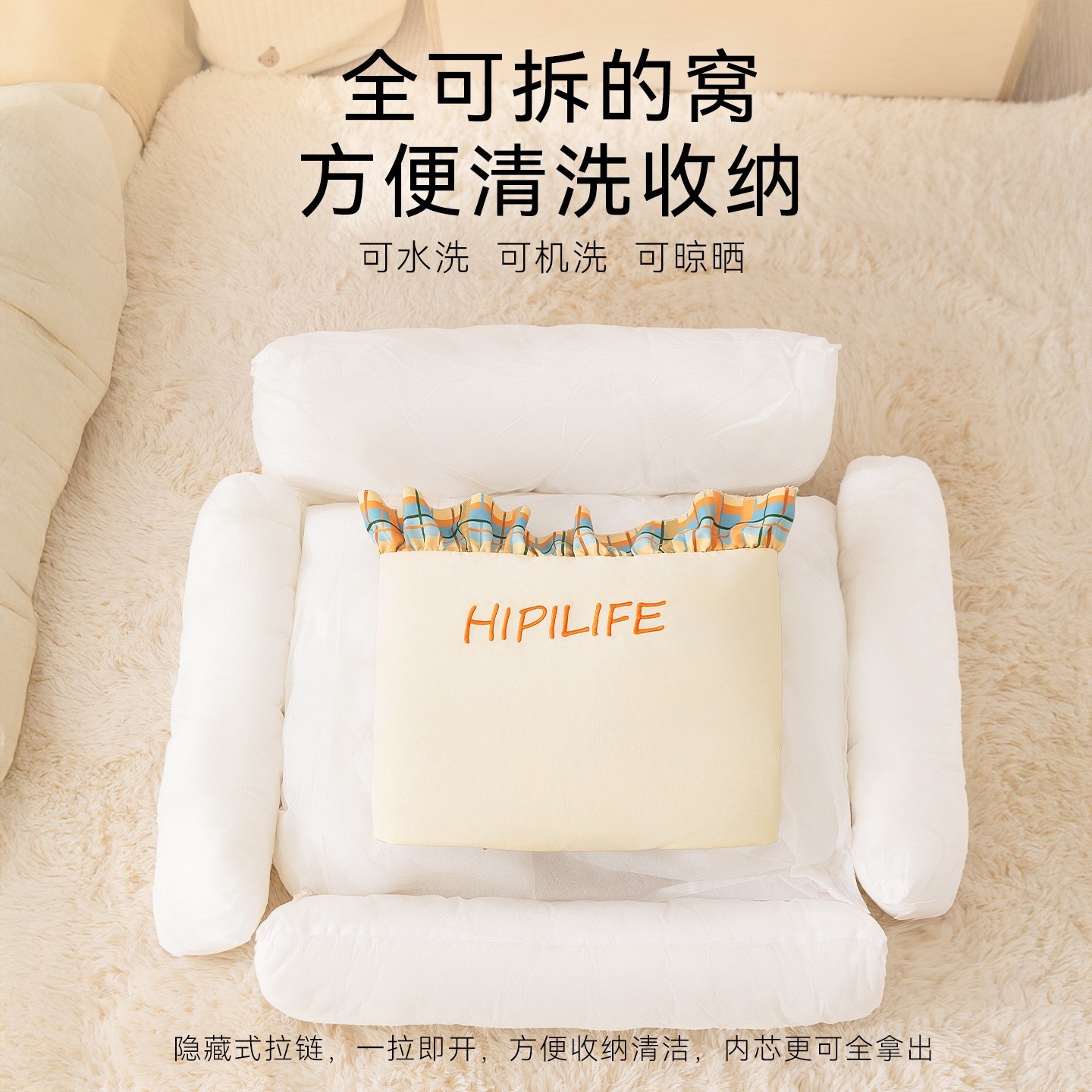 25年新款狗窝秋冬季泰迪睡觉四季小型沙发狗床狗狗垫子猫窝宠物窝图3