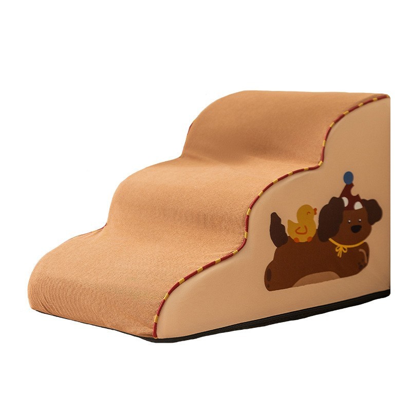 宠物楼梯小型犬海绵台阶爬床梯子四季通用高龄犬床边爬梯可拆洗海图5