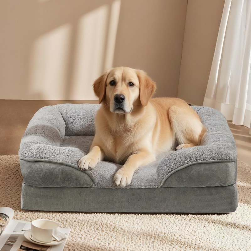 外贸欧美单宠物狗窝猫窝狗床狗垫子沙发科技麻纱四季通用凉感透气