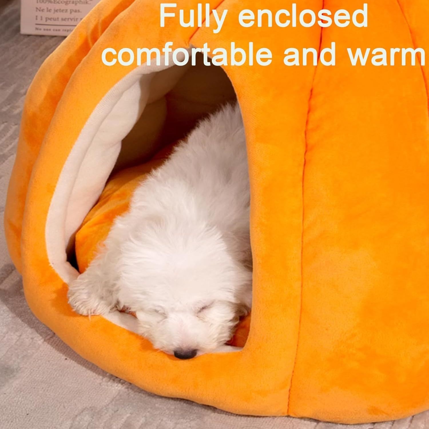 新款猫窝狗窝秋冬季半封闭式南瓜窝猫咪窝保暖加厚宠物窝狗床图3