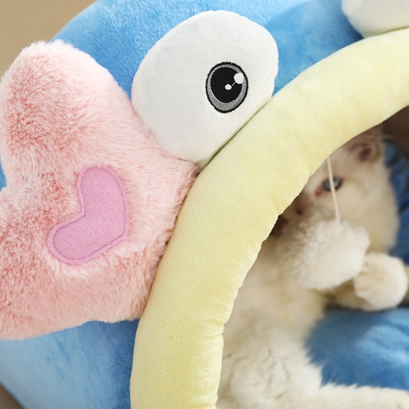 可爱网红款猫屋四季通用半封闭猫房子宠物窝可拆洗猫咪窝厂家定制图3