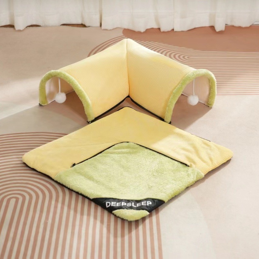 秋冬猫咪趣味玩睡一体隧道猫窝毛毛钻地龙玩具保暖加厚宠物窝用品图4