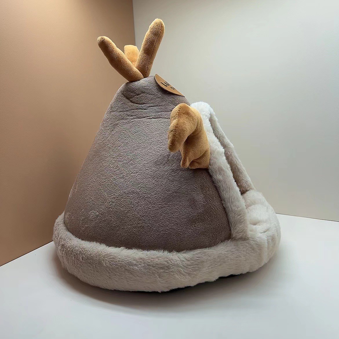 爆款秋冬猫咪狗狗蒙古包造型帐篷圣诞麋鹿宠物猫狗窝跨境外贸新品图2