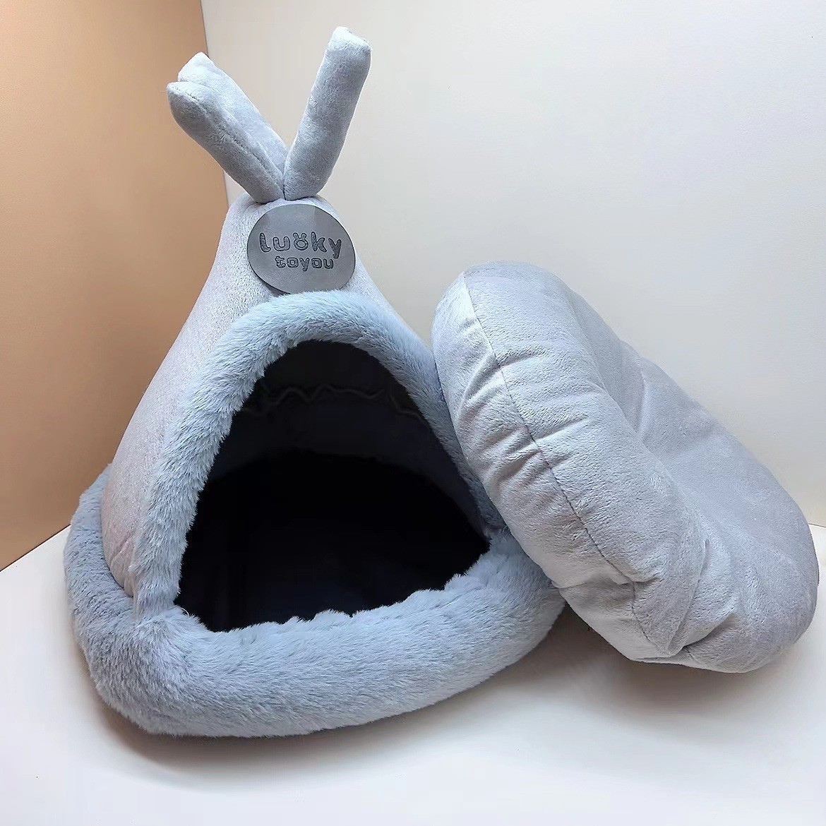 爆款秋冬猫咪狗狗蒙古包造型帐篷圣诞麋鹿宠物猫狗窝跨境外贸新品图4