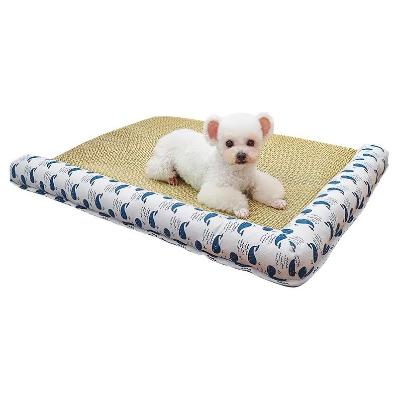 狗狗垫子凉席夏季藤编草席大号狗窝夏天睡垫泰迪比熊宠物四季通用图4