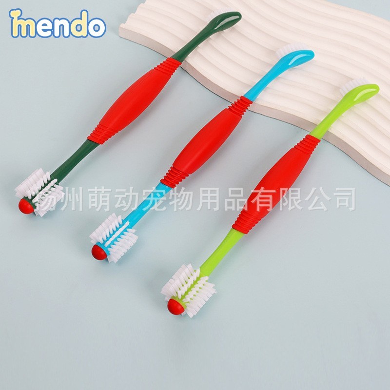 跨境热销宠物牙刷双头狗狗口腔清洁猫狗牙刷360猫咪护理定制图3