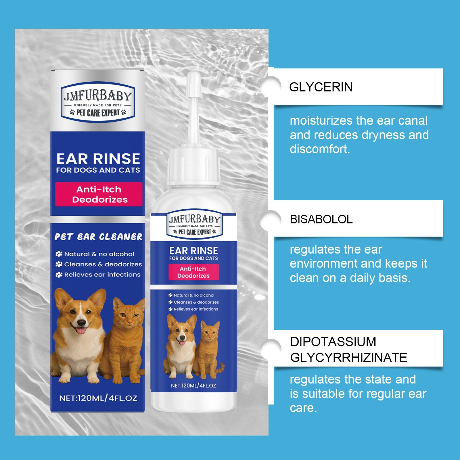 OEM ODM 宠物耳朵清洁剂 日常呵护宠物舒缓耳部不适 温和清洁耳垢图4
