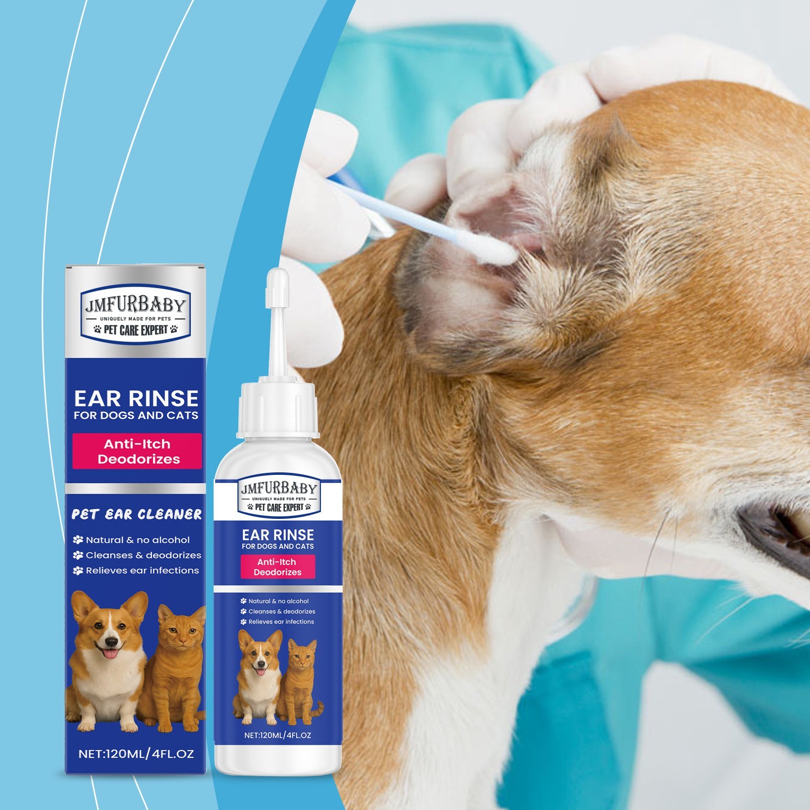 OEM ODM 宠物耳朵清洁剂 日常呵护宠物舒缓耳部不适 温和清洁耳垢图2