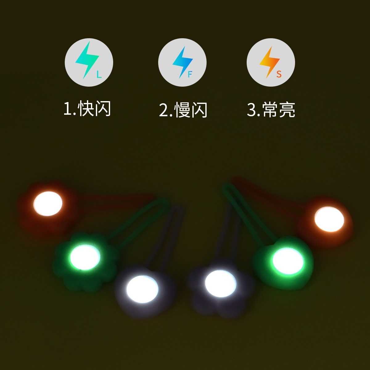 宠物发光吊坠防走丢led夜间遛狗灯硅胶宠物夜灯狗狗吊牌猫咪挂饰图4