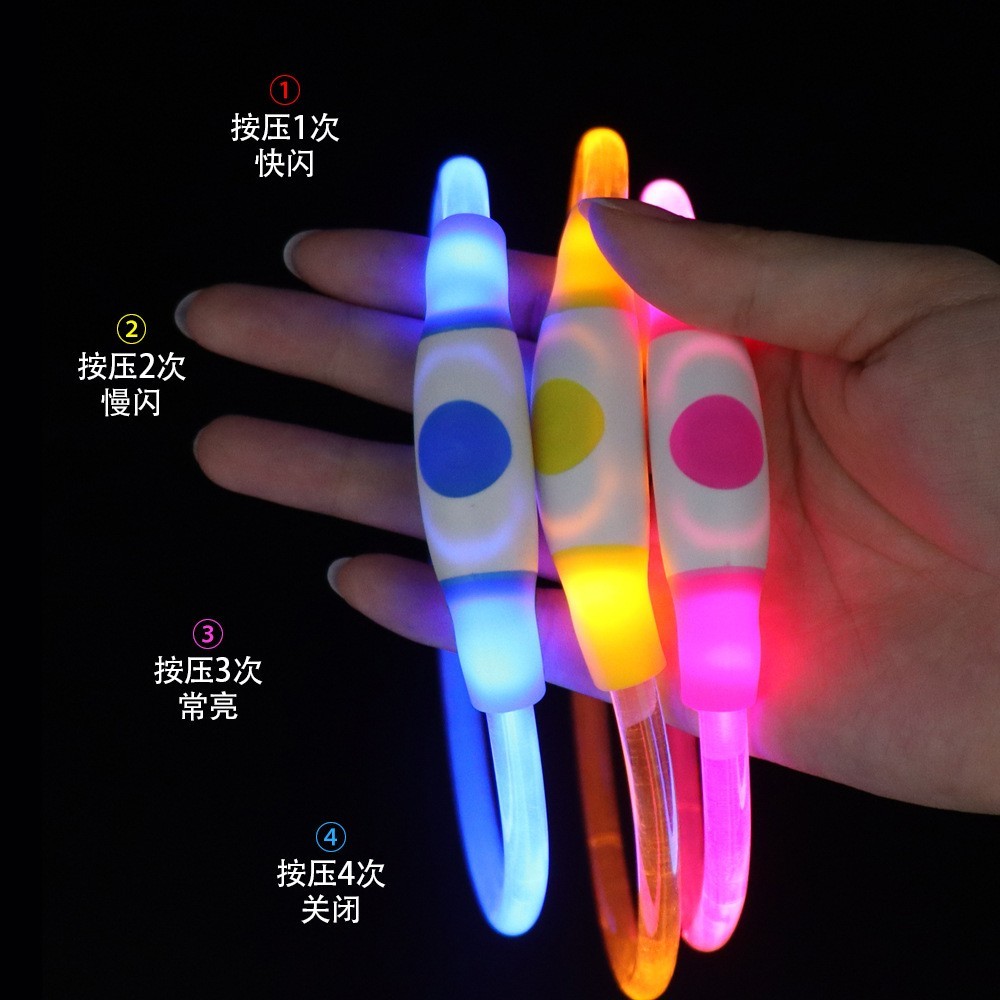 宠物发光项圈LED夜间遛狗防走失闪光灯狗狗项圈猫狗配饰颈圈图4