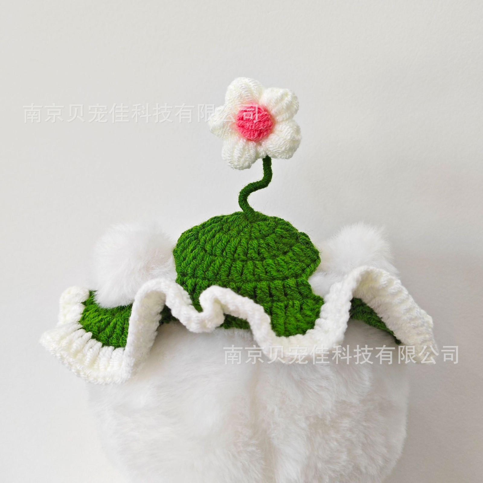 跨境热卖宠物猫咪帽子春田花花可爱头套狗狗头饰手工编织装饰品图4