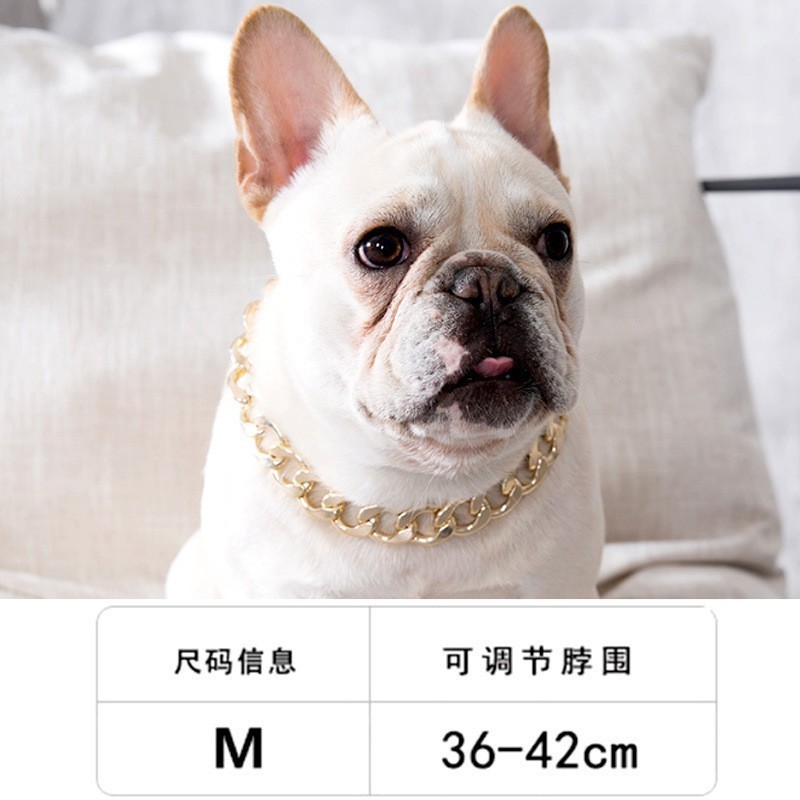 新泰迪巴哥法斗狗狗恶霸塑料金链子中小型犬项圈宠物项链饰品配饰图2