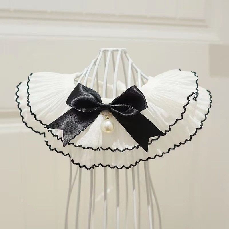 猫咪狗狗口水巾宠物围脖围领ins风领结拍照可爱饰品蕾丝围兜道具图5