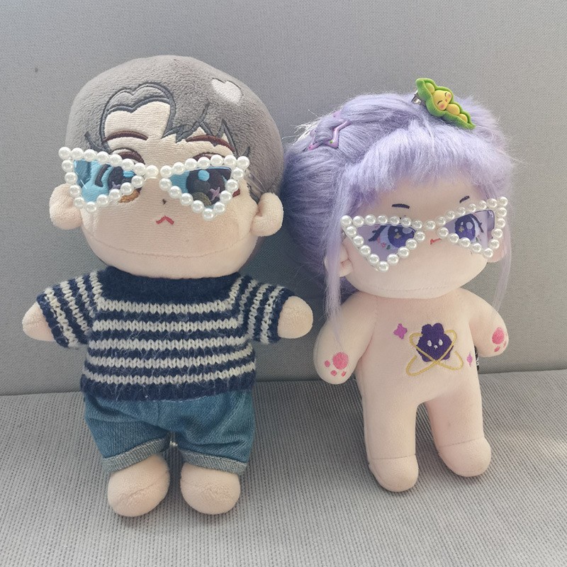 宠物用品猫咪小狗狗拍照配饰棉花娃娃重工圆形珍珠框眼镜玩偶墨镜图4