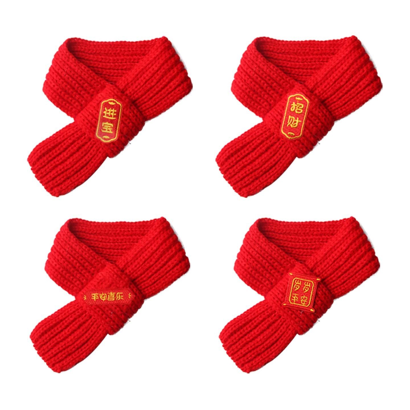 宠物围脖针织保暖红色围巾 新年小狗猫咪毛线喜庆冬季保暖饰品图5