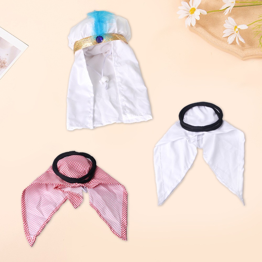 沙特阿拉伯宠物帽子万圣节宠物派对装扮 搞怪猫头巾装扮宠物头套图5