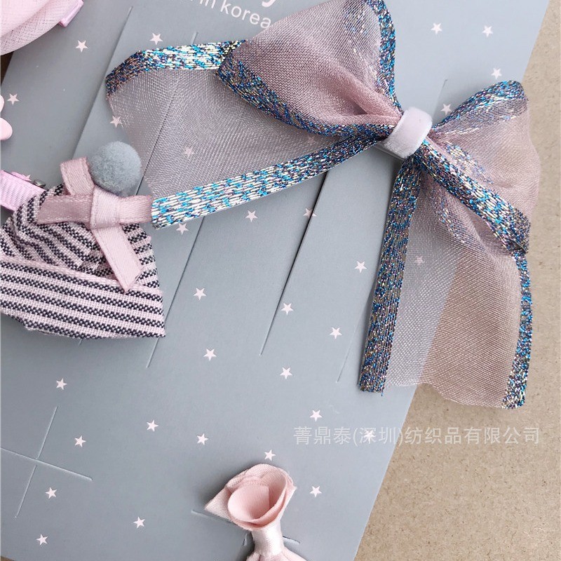 新款小清新宠物配饰韩版头花九件套泰迪比熊柔软头绳发夹狗狗头花图4