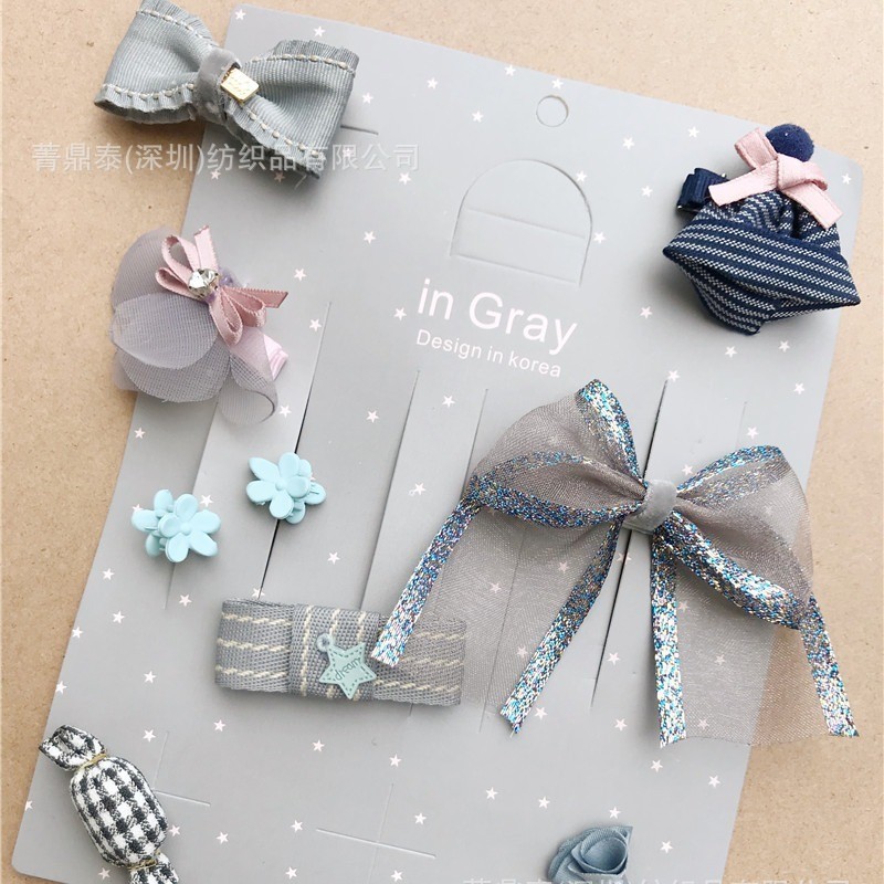 新款小清新宠物配饰韩版头花九件套泰迪比熊柔软头绳发夹狗狗头花图3