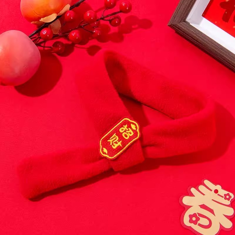 春节宠物围巾国风喜庆节日围巾红色圣诞新年狗围巾围脖过年猫围巾图3