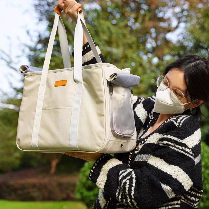 定制小型狗包透气手提猫包外出包便携可折叠出行车载宠物包猫笼子图3