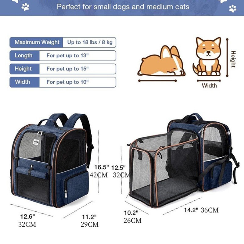 猫包便携猫背包可扩展大容量宠物背包可折叠中小型狗狗猫咪外出包图4