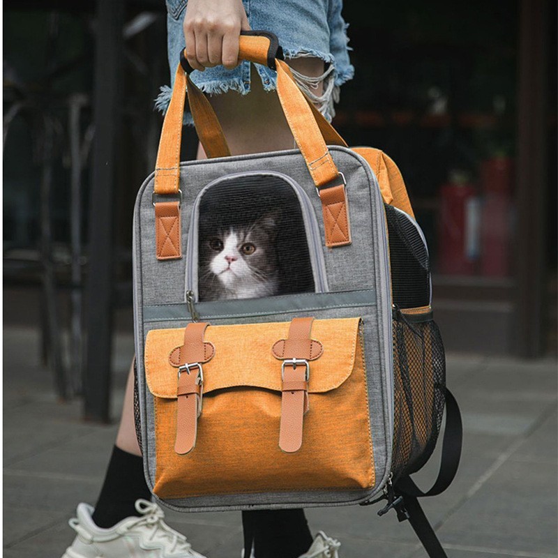 猫包便携猫背包可折叠透气宠物外出包多用猫咪外带双肩手提宠物包图3