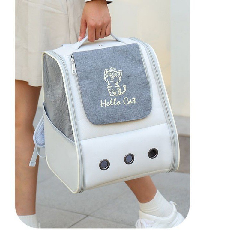 宠物包猫包外出便携可折叠透气大容量猫笼子中小犬防水双肩背狗包图3