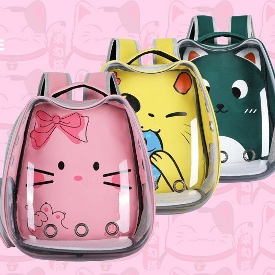 猫包大容量太空舱包双肩包卡通猫咪包宠物背包外出便携宠物包图3