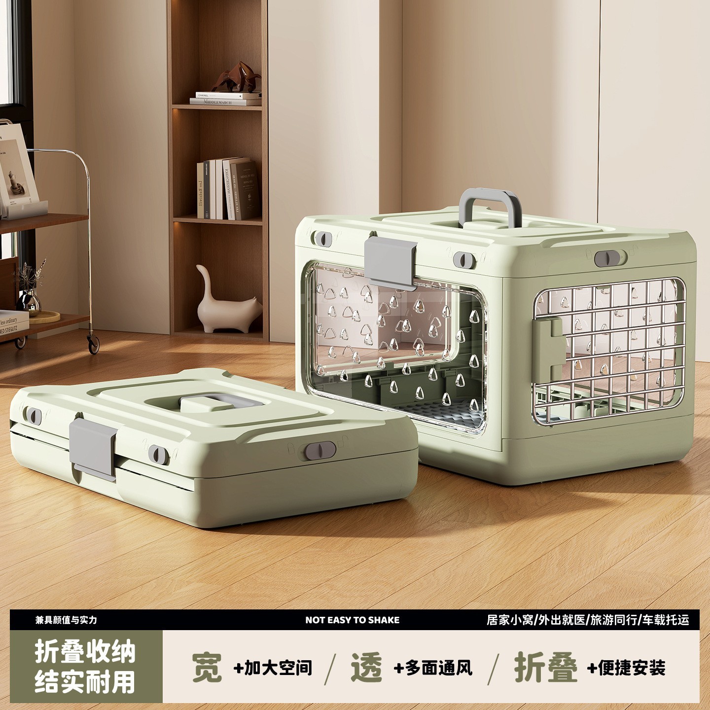 手提折叠宠物航空箱外出旅行透气便携式猫箱车载大容量猫咪托运箱图3